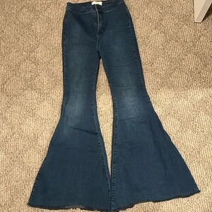 FREE PEOPLE just float on flare dark wash jeans
